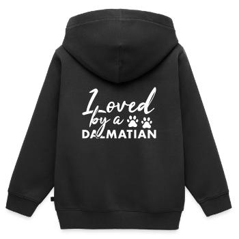 Loved By A Dalmatian - Kinder Premium Organic Zip Hoodie - Schwarz - Hinten - AI Model Kid Male (0cm)