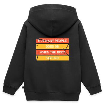 N’ABANDONNEZ PAS - Sweat Premium à capuche zippé enfant bio - noir - Dos - AI Model Kid Male (0cm)