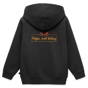Nope, not today - Kinder Premium Organic Zip Hoodie - Schwarz - Hinten - AI Model Kid Male (0cm)