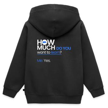 Combien d’éducation? - Sweat Premium à capuche zippé enfant bio - noir - Dos - AI Model Kid Male (0cm)