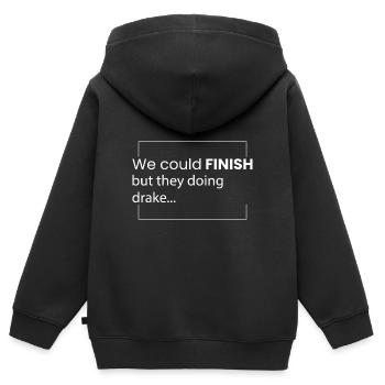 Wenn wir gewinnen könnten, aber mein Team... - Kinder Premium Organic Zip Hoodie - Schwarz - Hinten - AI Model Kid Male (0cm)