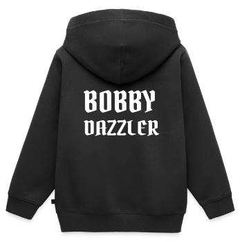 CHÊNE ÎLE / CHASSE AU TRÉSOR: Bobby Dazzler - Sweat Premium à capuche zippé enfant bio - noir - Dos - AI Model Kid Male (0cm)