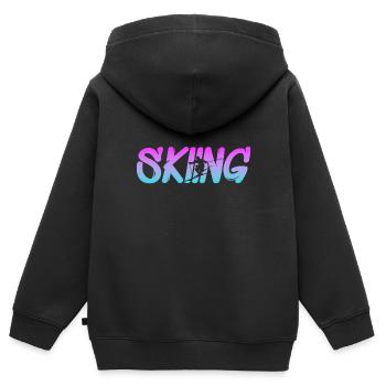 skiing - Kinder Premium Organic Zip Hoodie - Schwarz - Hinten - AI Model Kid Male (0cm)