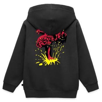 splash - Kinder Premium Organic Zip Hoodie - Schwarz - Hinten - AI Model Kid Male (0cm)
