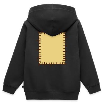 flicken2 - Kinder Premium Organic Zip Hoodie - Schwarz - Hinten - AI Model Kid Male (0cm)