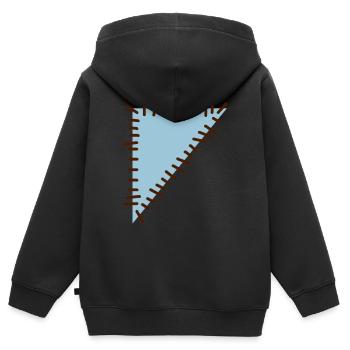 flicken3 - Kinder Premium Organic Zip Hoodie - Schwarz - Hinten - AI Model Kid Male (0cm)