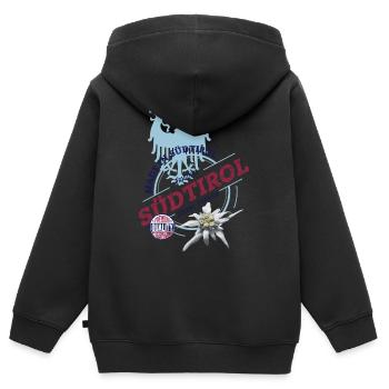 SÜDTIROL - Kinder Premium Organic Zip Hoodie - Schwarz - Hinten - AI Model Kid Male (0cm)