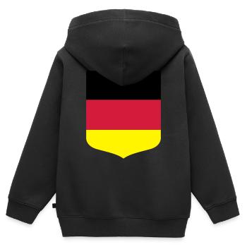 Deutschland - Kinder Premium Organic Zip Hoodie - Schwarz - Hinten - AI Model Kid Male (0cm)