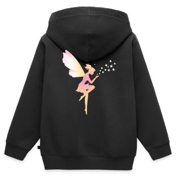 fairy - Kids Premium Organic Zip-up Hoodie - black - Back - AI Model Kid Male (0cm)