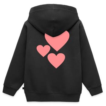 Rosa Herz-Shapes - Kinder Premium Organic Zip Hoodie - Schwarz - Hinten - AI Model Kid Male (0cm)