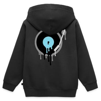 Melting Vinyl DJ - Kids Premium Organic Zip-up Hoodie - black - Back - AI Model Kid Male (0cm)