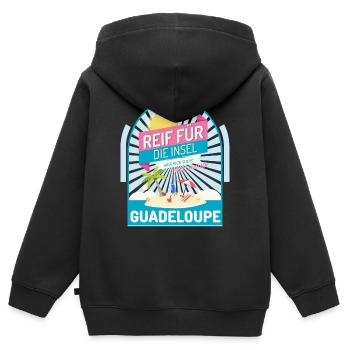 Guadeloupe Inselurlaub - Kinder Premium Organic Zip Hoodie - Schwarz - Hinten - AI Model Kid Male (0cm)