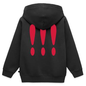 drei ausrufezeichen rot - Kinder Premium Organic Zip Hoodie - Schwarz - Hinten - AI Model Kid Male (0cm)