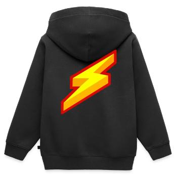 Blitz Comic Symbol - Kinder Premium Organic Zip Hoodie - Schwarz - Hinten - AI Model Kid Male (0cm)