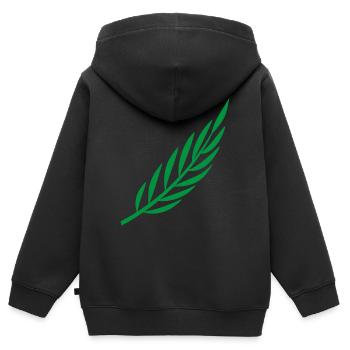 Laurel branch - Kids Premium Organic Zip-up Hoodie - black - Back - AI Model Kid Male (0cm)