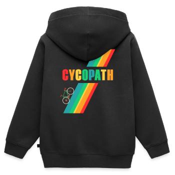 Retro Vintage Cycopath vélo vélo de route T-shirt - Sweat Premium à capuche zippé enfant bio - noir - Dos - AI Model Kid Male (0cm)