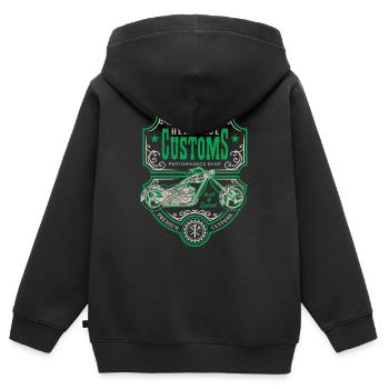 Heritage Customs - Kids Premium Organic Zip-up Hoodie - black - Back - AI Model Kid Male (0cm)