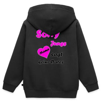 Sorry Jungs, Mama sagt keine Dates Mädchen Kinder - Kinder Premium Organic Zip Hoodie - Schwarz - Hinten - AI Model Kid Male (0cm)