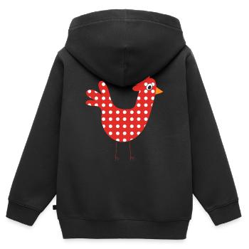 rote Henne - Kinder Premium Organic Zip Hoodie - Schwarz - Hinten - AI Model Kid Male (0cm)