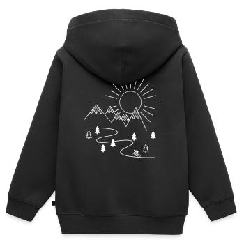 Radsport - Kinder Premium Organic Zip Hoodie - Schwarz - Hinten - AI Model Kid Male (0cm)