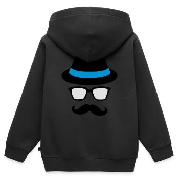HIPSTER - Kinder Premium Organic Zip Hoodie - Schwarz - Hinten - AI Model Kid Male (0cm)