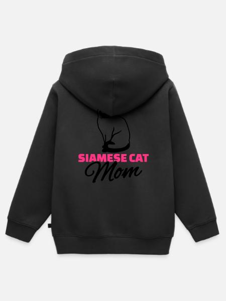 Siamkatze - Kinder Premium Organic Zip Hoodie - Schwarz