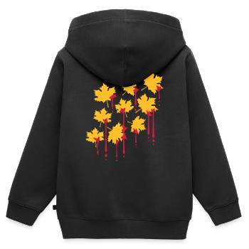 graffiti blood drops red maple leaf pattern tart - Kids Premium Organic Zip-up Hoodie - black - Back - AI Model Kid Male (0cm)