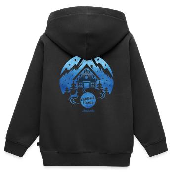 Chamonix Skigebiet T Shirt Design - Kinder Premium Organic Zip Hoodie - Schwarz - Hinten - AI Model Kid Male (0cm)