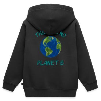 There Is No Planet B - Kids Premium Organic Zip-up Hoodie - black - Back - AI Model Kid Male (0cm)