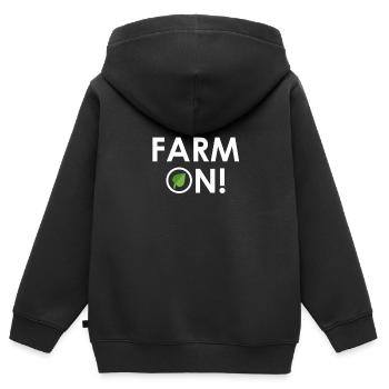 Ferme sur - Sweat Premium à capuche zippé enfant bio - noir - Dos - AI Model Kid Male (0cm)