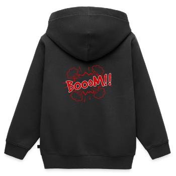 boom comique - Sweat Premium à capuche zippé enfant bio - noir - Dos - AI Model Kid Male (0cm)