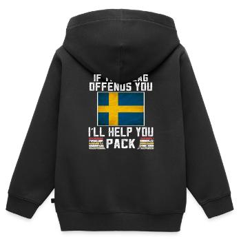 if this flag offends you i'll help you - Kids Premium Organic Zip-up Hoodie - black - Back - AI Model Kid Male (0cm)