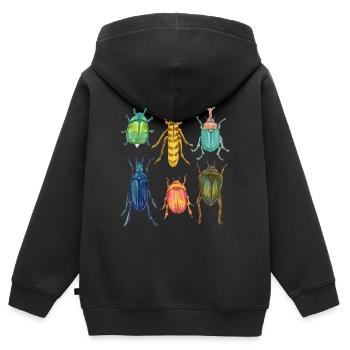 Bunte Kaefer Sammlung - Kinder Premium Organic Zip Hoodie - Schwarz - Hinten - AI Model Kid Male (0cm)