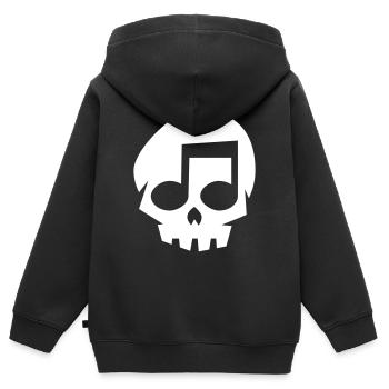 Totenkopf Musik Rockabilly Rock Metal Skull - Kinder Premium Organic Zip Hoodie - Schwarz - Hinten - AI Model Kid Male (0cm)