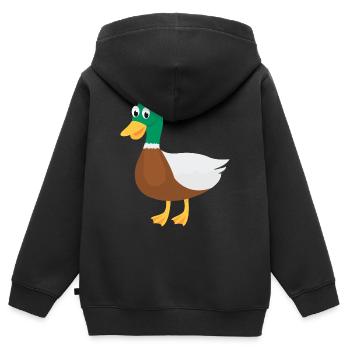Duck - Kids Premium Organic Zip-up Hoodie - black - Back - AI Model Kid Male (0cm)