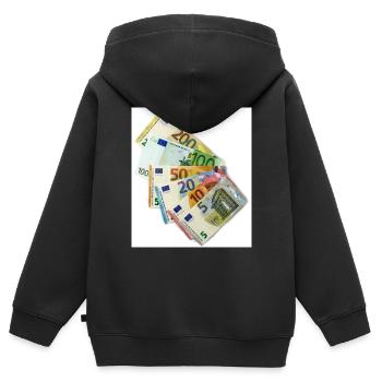 euro banknotes on white background - Kinder Premium Organic Zip Hoodie - Schwarz - Hinten - AI Model Kid Male (0cm)