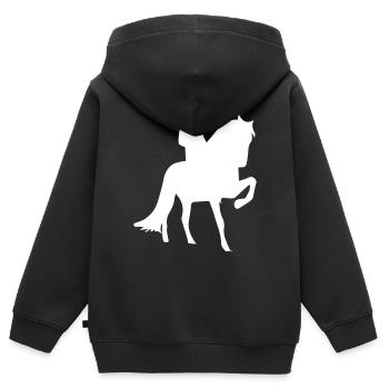 cavalier - Sweat Premium à capuche zippé enfant bio - noir - Dos - AI Model Kid Male (0cm)