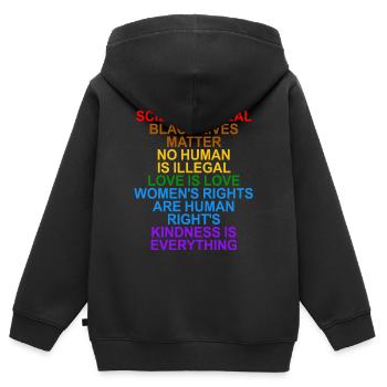science is real black lives matter - Kids Premium Organic Zip-up Hoodie - black - Back - AI Model Kid Male (0cm)