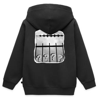 TOMZOFF Was soll das? - Kinder Premium Organic Zip Hoodie - Schwarz - Hinten - AI Model Kid Male (0cm)