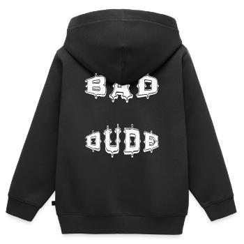 Bad dude - Sweat Premium à capuche zippé enfant bio - noir - Dos - AI Model Kid Male (0cm)