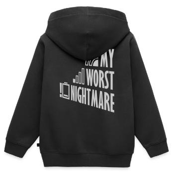 Symboles mon pire cauchemar - Sweat Premium à capuche zippé enfant bio - noir - Dos - AI Model Kid Male (0cm)
