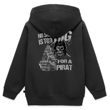 Pirate avec bateau et sabre - Sweat Premium à capuche zippé enfant bio - noir - Dos - AI Model Kid Male (0cm)