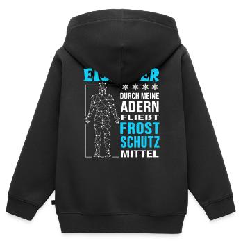 eisbader winterbader protection contre le gel résistante au froid - Sweat Premium à capuche zippé enfant bio - noir - Dos - AI Model Kid Male (0cm)