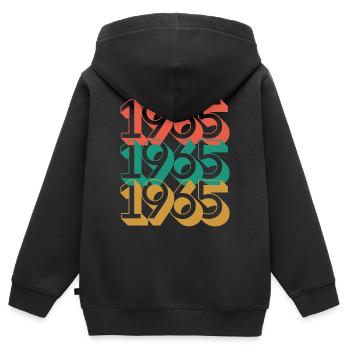 Anniversaire année 1965 / Vintage 1965 - Sweat Premium à capuche zippé enfant bio - noir - Dos - AI Model Kid Male (0cm)