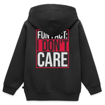 I dont care fact - Kinder Premium Organic Zip Hoodie - Schwarz - Hinten - AI Model Kid Male (0cm)