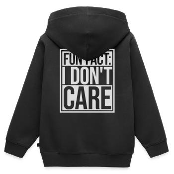 Je me fiche des faits - Sweat Premium à capuche zippé enfant bio - noir - Dos - AI Model Kid Male (0cm)