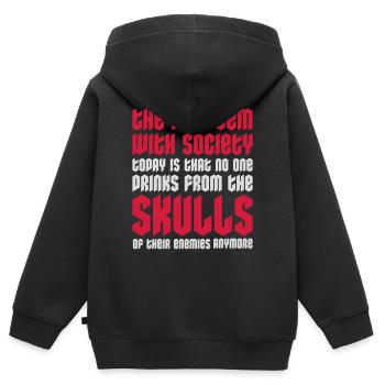boissons de crânes ennemis - Sweat Premium à capuche zippé enfant bio - noir - Dos - AI Model Kid Male (0cm)
