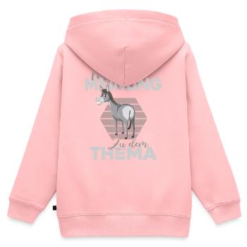 Esel sagt seine Meinung Null-Bock-Statement - Kinder Premium Organic Zip Hoodie - Rosa - Hinten - AI Model Kid Female (0cm)