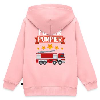 Bébé et Enfant Futur pompier Mon Petit héros - Sweat Premium à capuche zippé enfant bio - rose - Dos - AI Model Kid Female (0cm)