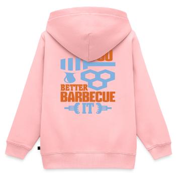 Sie sollten es besser grillen - Kinder Premium Organic Zip Hoodie - Rosa - Hinten - AI Model Kid Female (0cm)